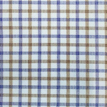 'FX Fusion' Men's Wrinkle Free Cotton Texture Long Sleeve - Brown / Blue