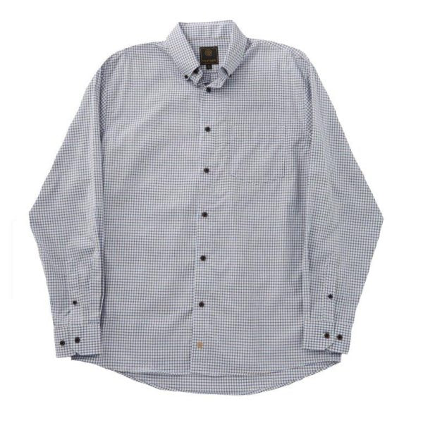 'FX Fusion' Men's Wrinkle Free Cotton Texture Long Sleeve - Brown / Blue