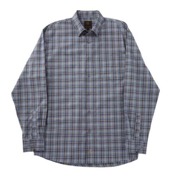 'FX Fusion' Men's Wrinkle Free Cotton Multi Long Sleeve - Blue / Grey