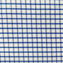 'FX Fusion' Men's Wrinkle Free Cotton Twill Checkered Long Sleeve - Royal / White