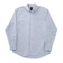 'FX Fusion' Men's Wrinkle Free Cotton Twill Checkered Long Sleeve - Royal / White