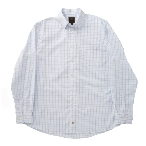 'FX Fusion' Men's Wrinkle Free Cotton Jaquard Long Sleeve - Blue / White