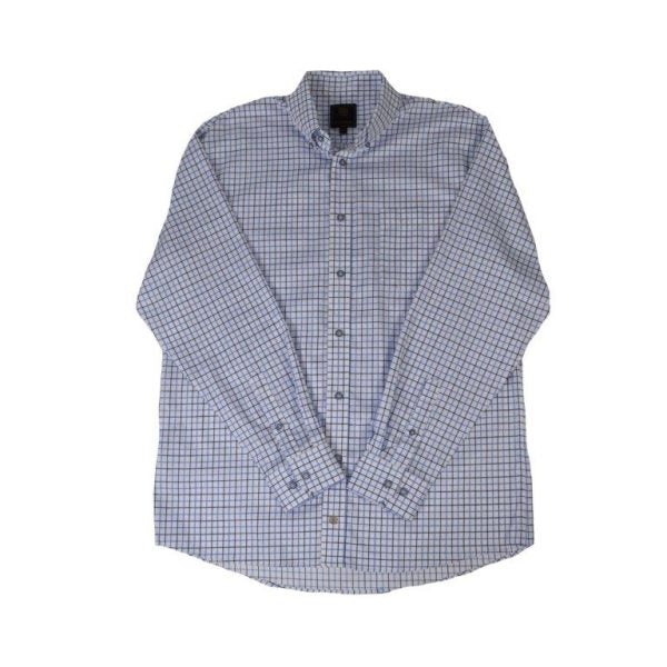 'FX Fusion' Men's Mini Checkered Long Sleeve - White / Blue