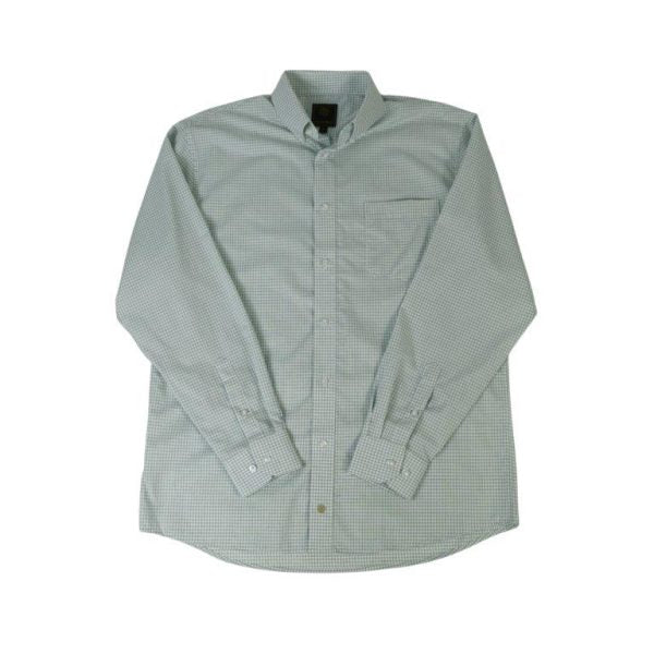 'FX Fusion' Men's Micro Checkered Long Sleeve - Green / White