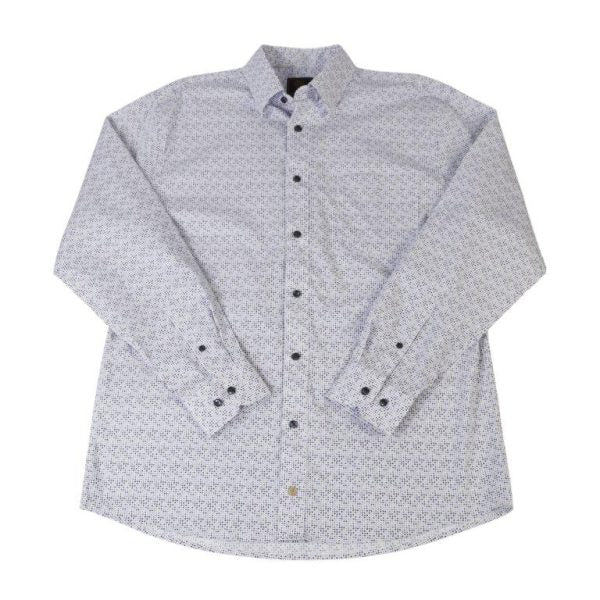 'FX Fusion' Men's Micro Dot Print Long Sleeve - Tan / White / Navy