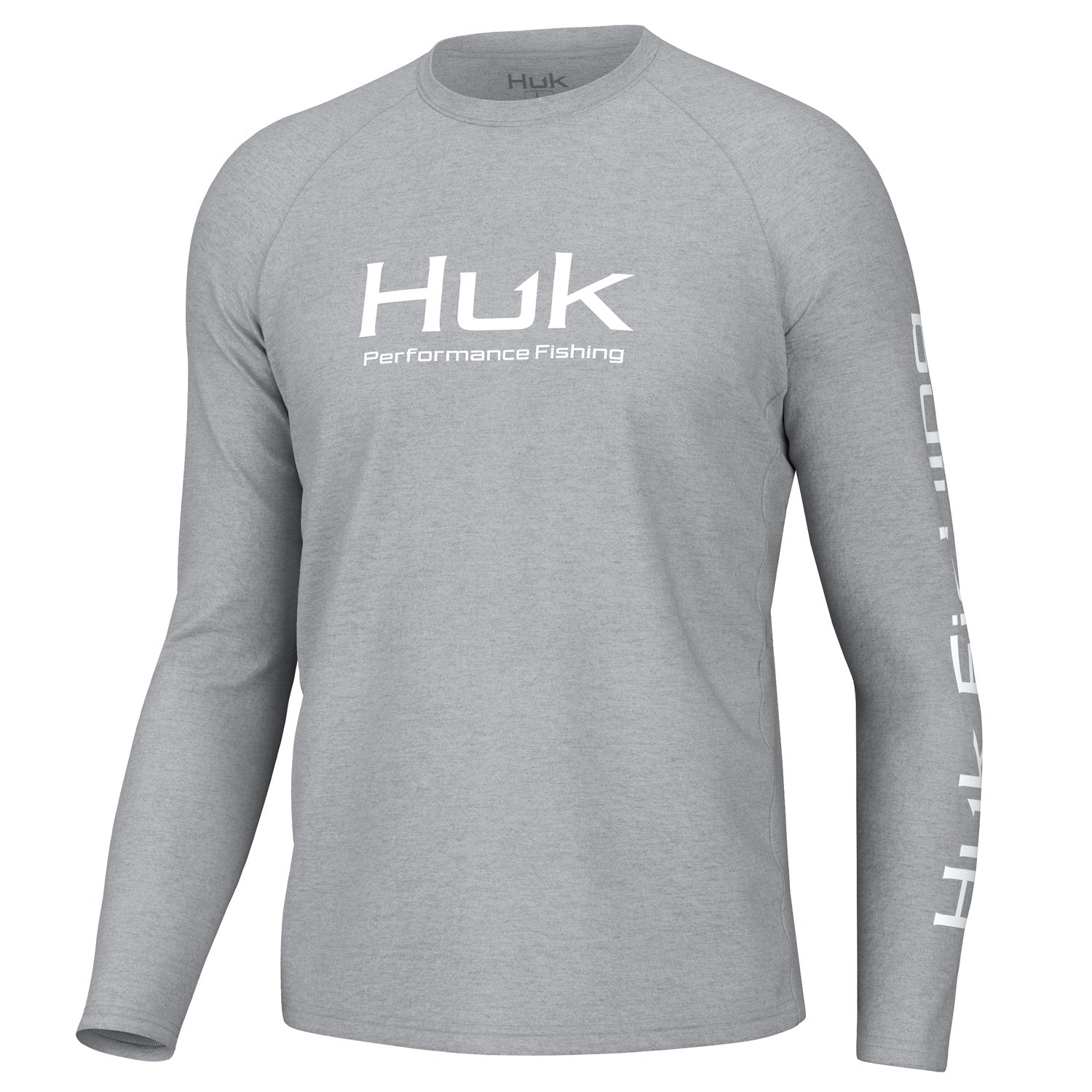 'Huk' Men's Pursuit Vented Performance Crew Neck - Harbor Mist Heather