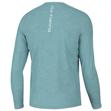 'Huk' Men's Pursuit Performance Vented Crew Neck - Marine Blue Heather