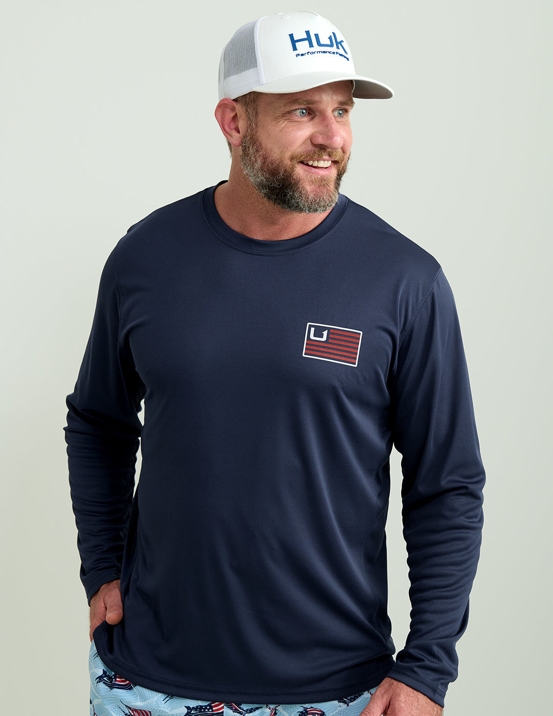 'Huk' Men's Pursuit Huk and Bars Long Sleeve - Naval Academy