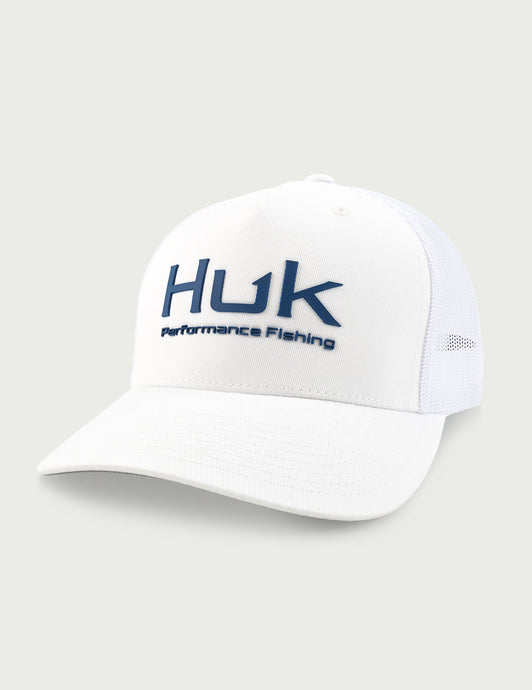 'Huk' Men's Huk Performance Trucker Cap - White