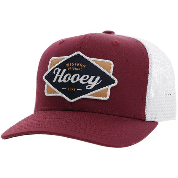 'Hooey' Men's Diamond Trucker Cap - Red / White
