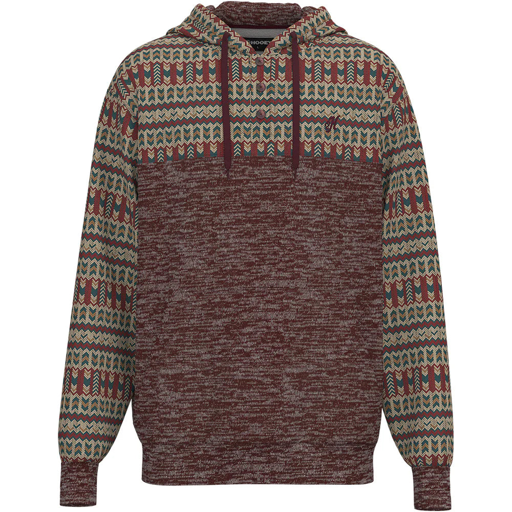 'Hooey' Men's Jimmy Hoodie - Maroon / Aztec