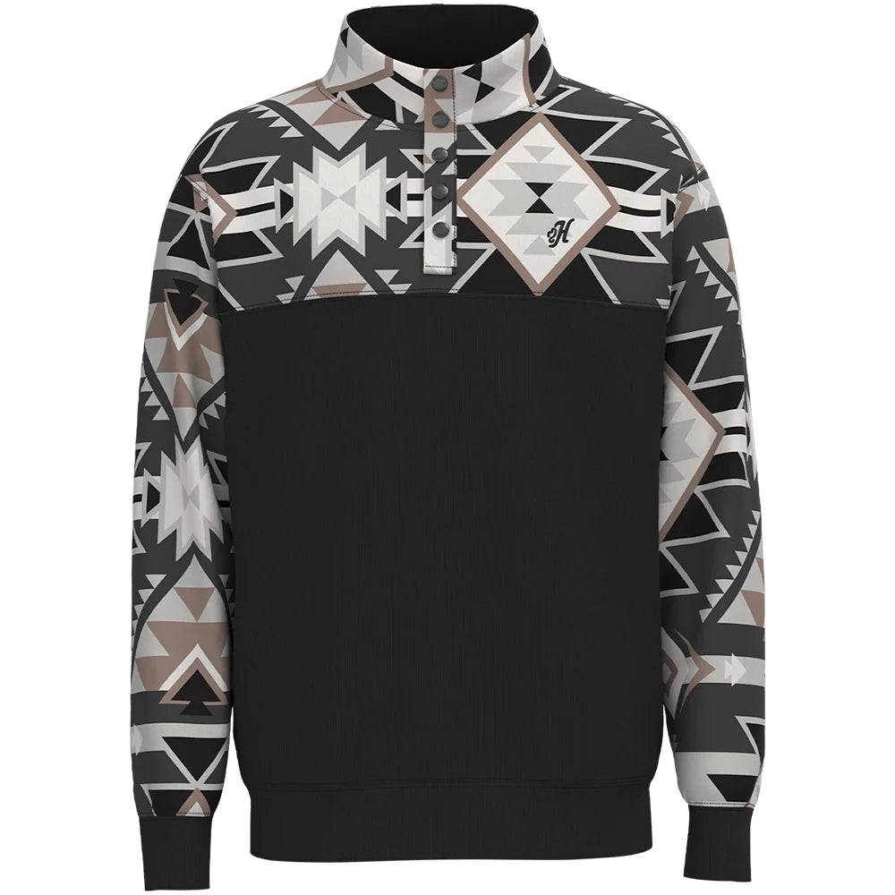 'Hooey' Men's Stevie Pullover - Black / Aztec
