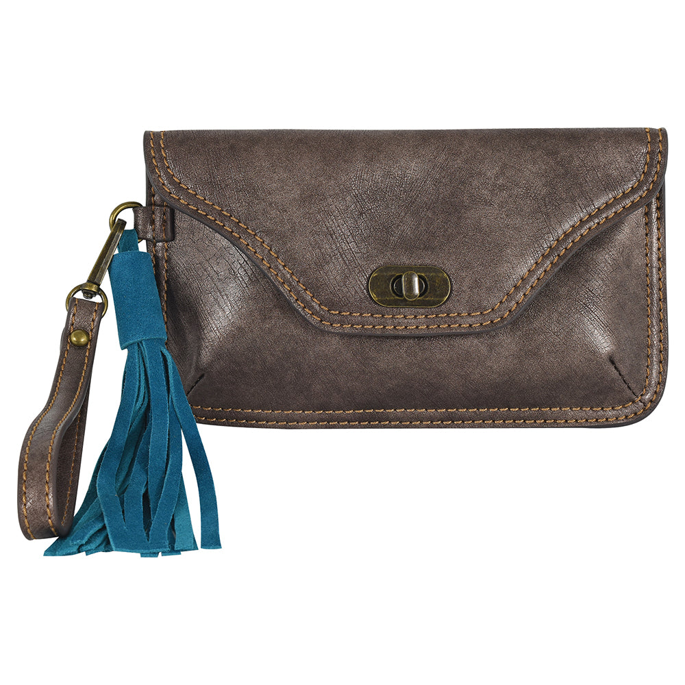 'TRENDITIONS' Women's Clutch Wristlet - Brown