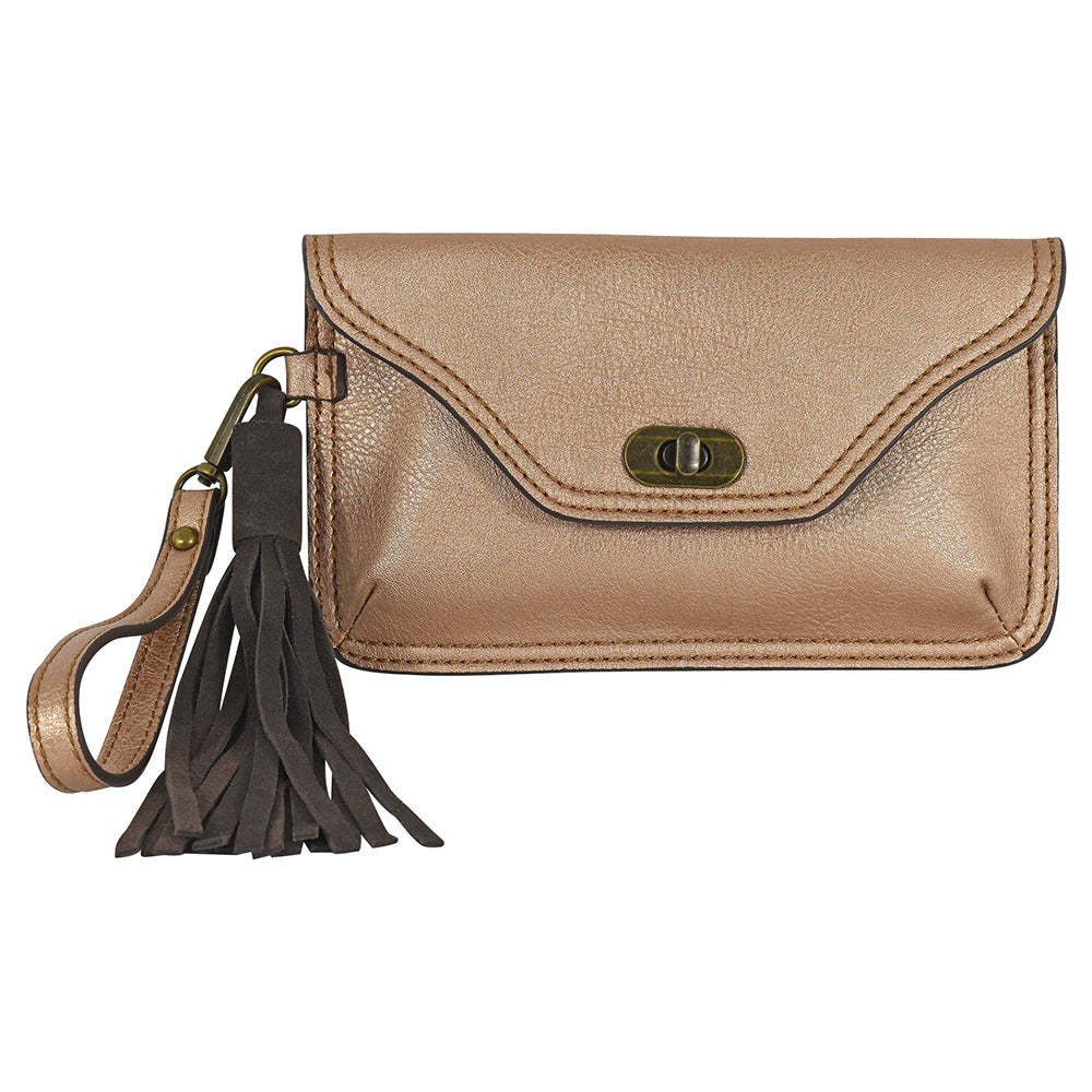 'TRENDITIONS' Women's Clutch Wristlet - Rose Gold
