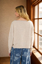 'Blu Pepper' Women's Off the Shoulder Long Sleeve Sweater - Oatmeal
