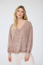 'Blu Pepper' Women's Inverted Seam Long Sleeve Top - Cocoa