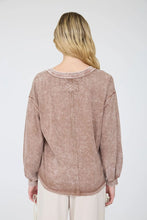 'Blu Pepper' Women's Inverted Seam Long Sleeve Top - Cocoa