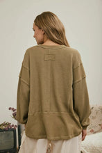 'Blu Pepper' Women's Long Sleeve Ribbed Top - Olive