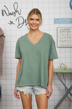 'Blu Pepper' Women's Short Sleeve Top - Dusty Green