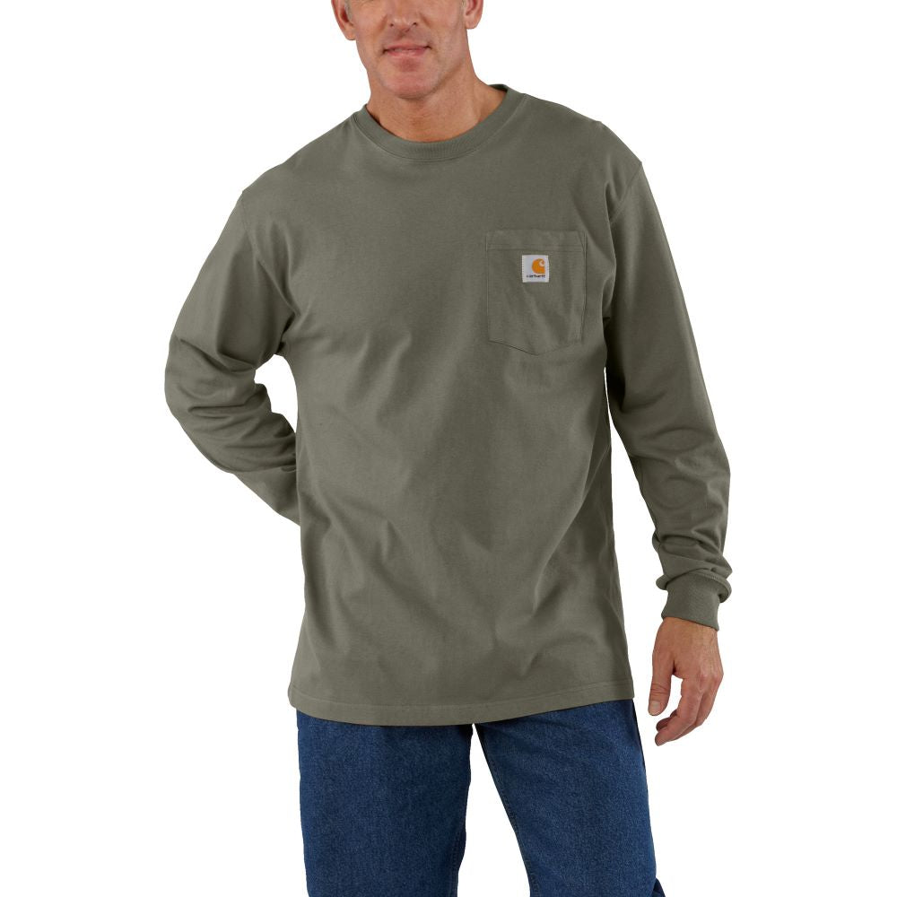 'Carhartt' Men's Heavyweight Pocket T-Shirt - Dusty Olive