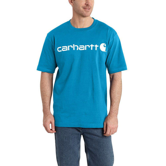 'Carhartt' Men's Heavyweight Logo T-Shirt - Atomic Blue