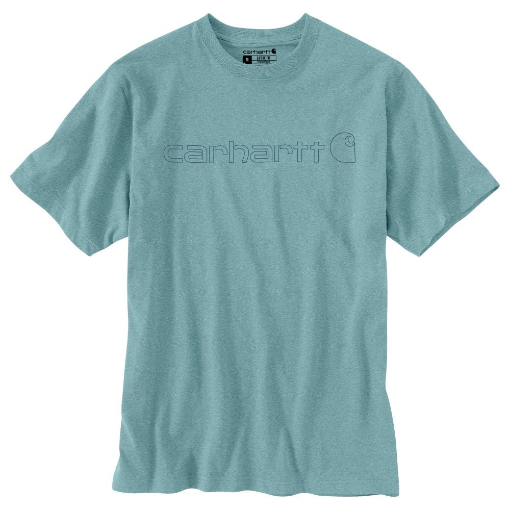 'Carhartt' Men's Heavyweight Logo T-Shirt - Summer Blue Heather