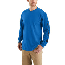 'Carhartt' Men's Heavyweight Sleeve Logo T-Shirt - Beacon Blue Heather