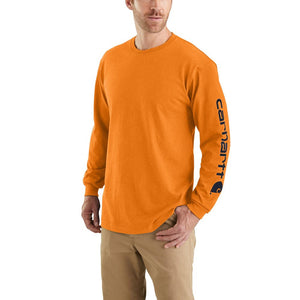 'Carhartt' Men's Heavyweight Sleeve Logo T-Shirt - Marmalade Heather