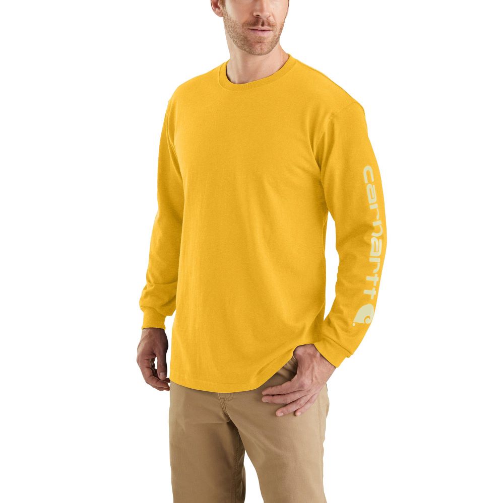 'Carhartt' Men's Heavyweight Sleeve Logo T-Shirt - Honeycomb Heather