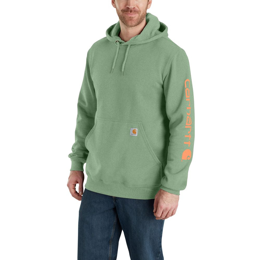 'Carhartt' Men's Midweight Sleeve Logo Hoodie - Loden Frost Heather