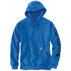 Carhartt' Men's Midweight Sleeve Logo Hoodie Beacon Blue Heather