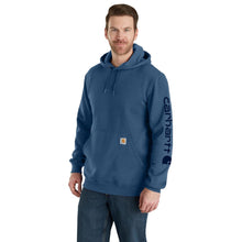 'Carhartt' Men's Midweight Sleeve Logo Hoodie - Deep Ocean Heather
