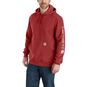 'Carhartt' Men's Midweight Sleeve Logo Hoodie - Crabapple Heather