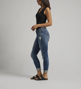 'Silver Jeans' Women's Girlfriend Mid Rise Skinny Leg Jeans - Indigo