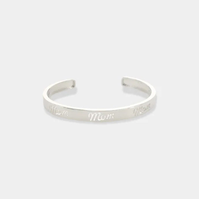 'OMG Bling' Women's Mom Cuff Bracelet - Silver