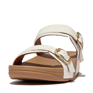 'FitFlop' Women's Lulu Adjustable Buckle Leather Slide Sandal - Urban White