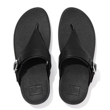 'FitFlop' Women's Lulu Adjustable Leather Toe-Posts Sandal - All Black