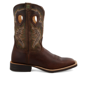 'Twisted X' Men's 11" Ruff Stock Western Square Toe - Brown
