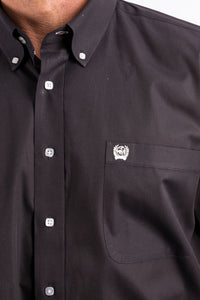 'Cinch' Men's Solid Classic Fit Button Down - Black