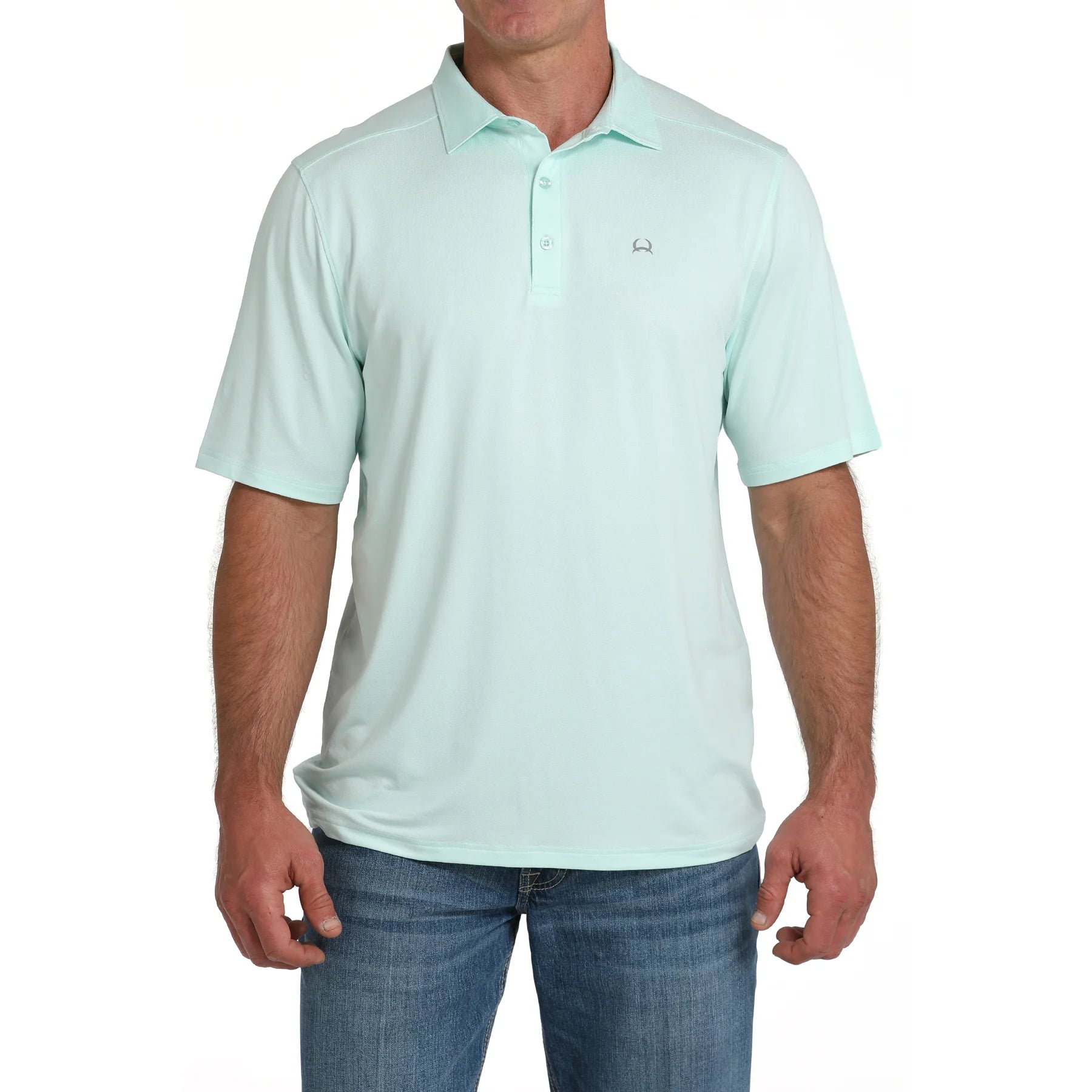 'Cinch' Men's Arenaflex Short Sleeve Polo - Light Blue