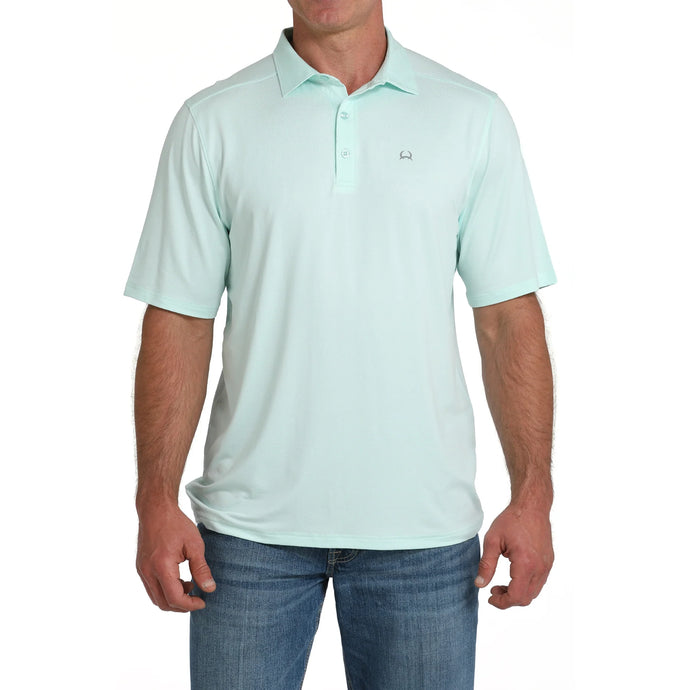 'Cinch' Men's Arenaflex Short Sleeve Polo - Light Blue