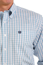 'Cinch' Men's Western Classic Fit Stretch Button Down - White / Turquoise / Red