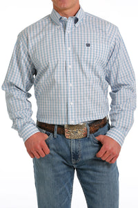 'Cinch' Men's Western Classic Fit Stretch Button Down - White / Turquoise / Red