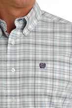 'Cinch' Men's Plaid Classic Fit Button Down - White / Light Blue