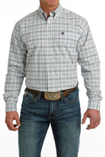 'Cinch' Men's Plaid Classic Fit Button Down - White / Light Blue