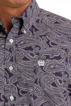 'Cinch' Men's Paisley Print Classic Fit Button Down - Purple