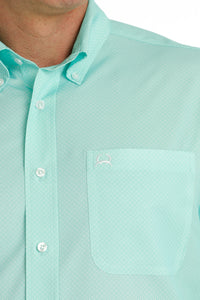 'Cinch' Men's ArenaFlex Geo Print Classic Fit Button Down - Mint