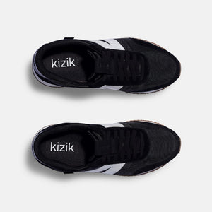 'KIZIK' Women's Milan Nylon Sneaker - Black / White