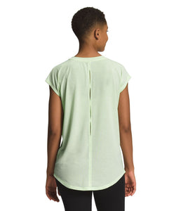 'The North Face' Women's Wander Slitback Short Sleeve - Lime Cream Heather