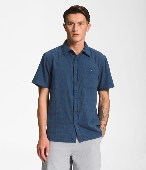 'The North Face' Men's Loghill Jacquard Button Down - Shady Blue